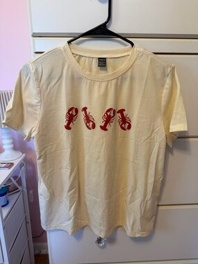 SHEIN Cream Crewneck Tee